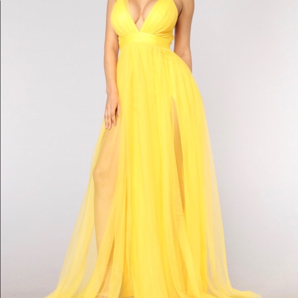 Yellow maxi dress